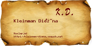 Kleinman Diána névjegykártya